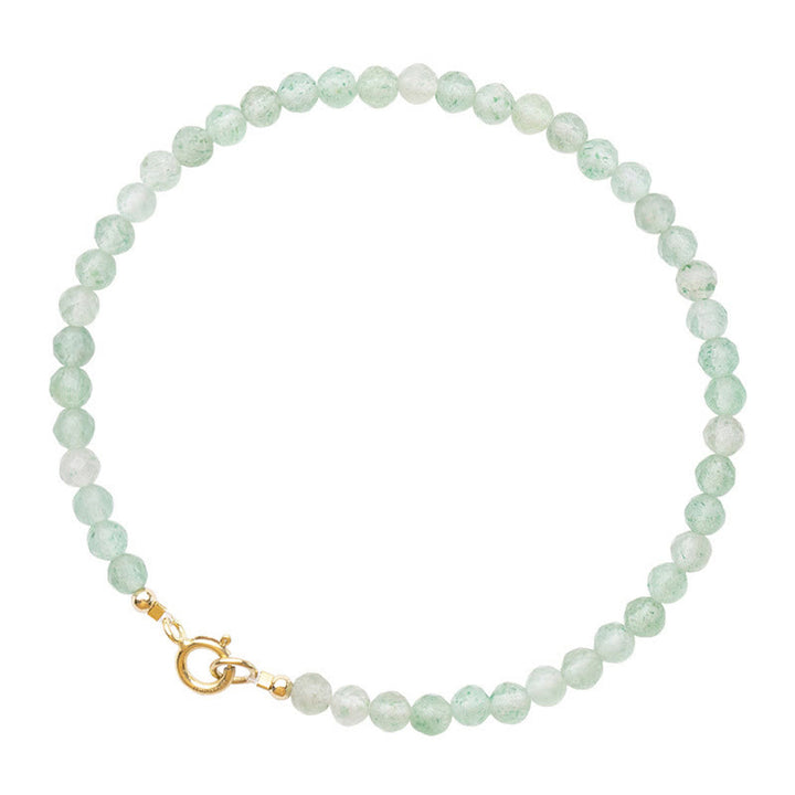 Pulsera de la suerte con cuentas ultrafinas de aventurina verde pequeña de 3 mm y Buddha Stones