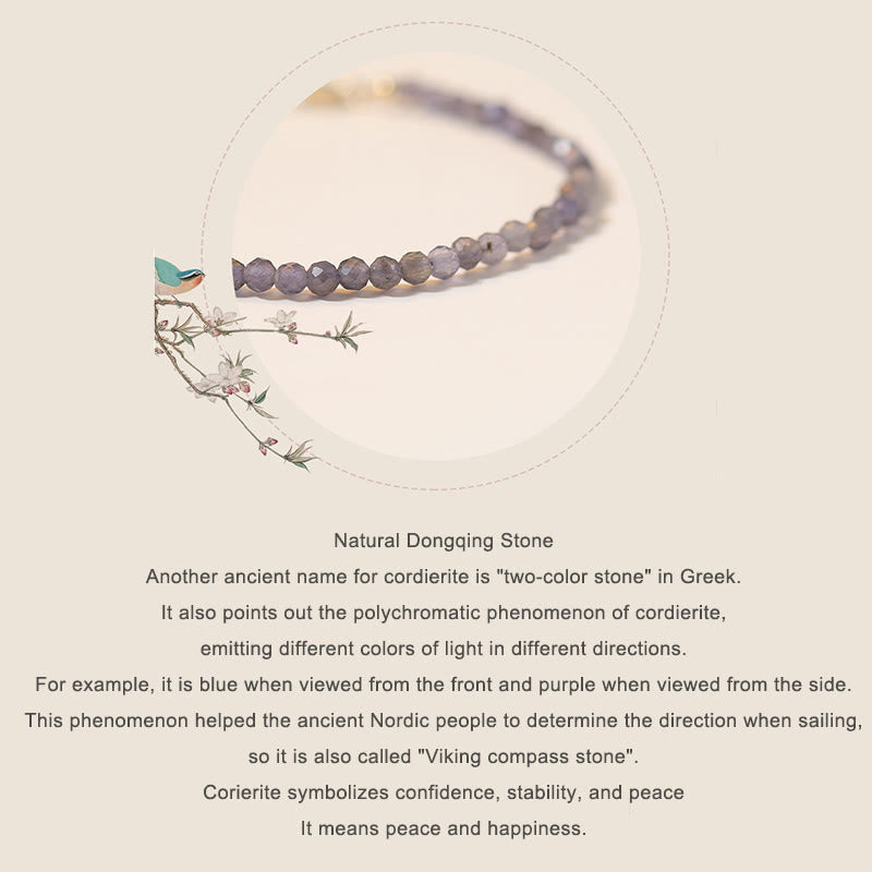 Pulsera de comunicación de cobre bañada en oro de 14 k con cuentas ultrafinas de iolita y amatista de 3 mm y Buddha Stones