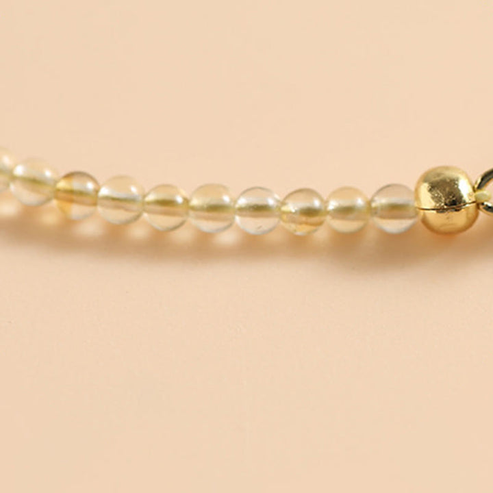 Pulsera de prosperidad con cuentas de cobre rellenas de oro de 14 quilates y turmalina citrina ultrafinas de 2,5 mm y Buddha Stones