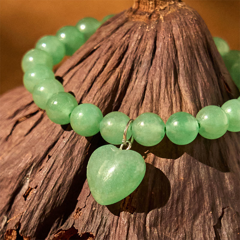 Pulsera de equilibrio con forma de corazón de aventurina verde y cristales variados de Buddha Stones - image 4