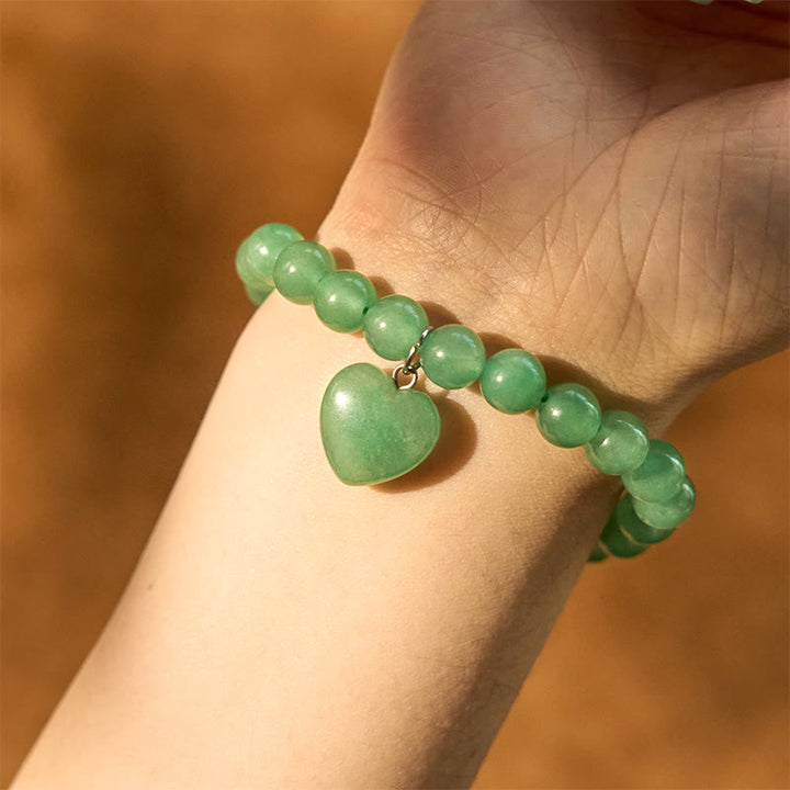 Pulsera de equilibrio con forma de corazón de aventurina verde y cristales variados de Buddha Stones - image 5