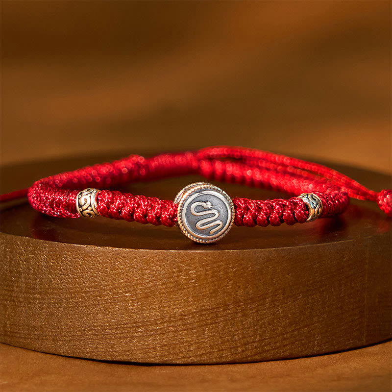 Pulsera de hilo rojo de la suerte con 12 Buddha Stones y el zodíaco chino
