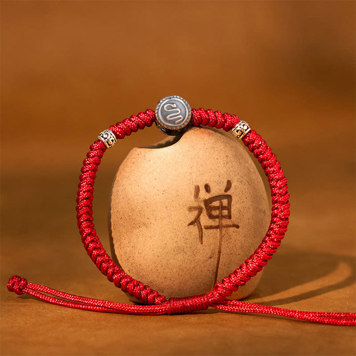 Pulsera de hilo rojo de la suerte con 12 Buddha Stones y el zodíaco chino