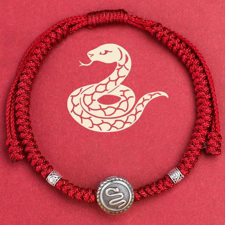 Pulsera de hilo rojo de la suerte con 12 Buddha Stones y el zodíaco chino