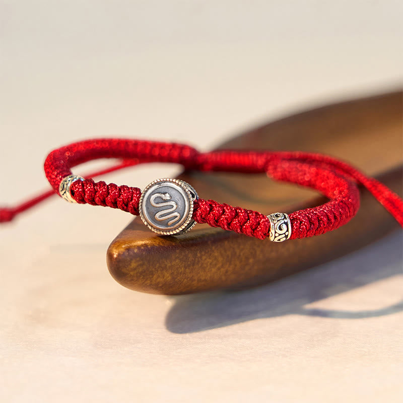 Pulsera de hilo rojo de la suerte con 12 Buddha Stones y el zodíaco chino