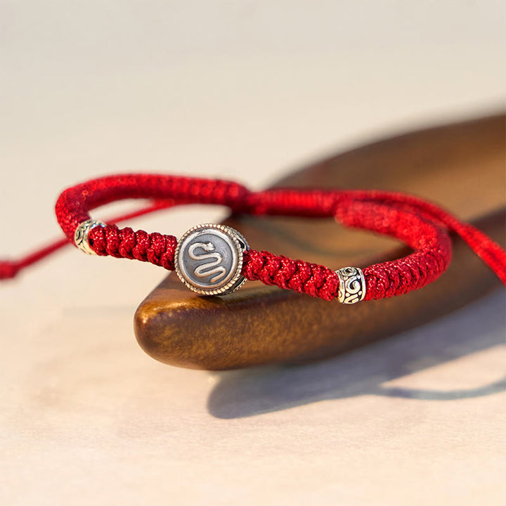 Pulsera de hilo rojo de la suerte con 12 Buddha Stones y el zodíaco chino