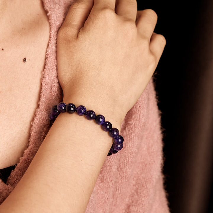 Pulsera creativa con Buddha Stones y ojo de tigre morado - image 2