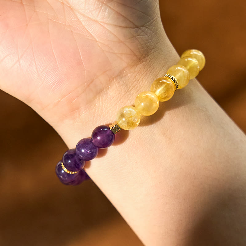 Pulsera de amatista y citrino con Buddha Stones