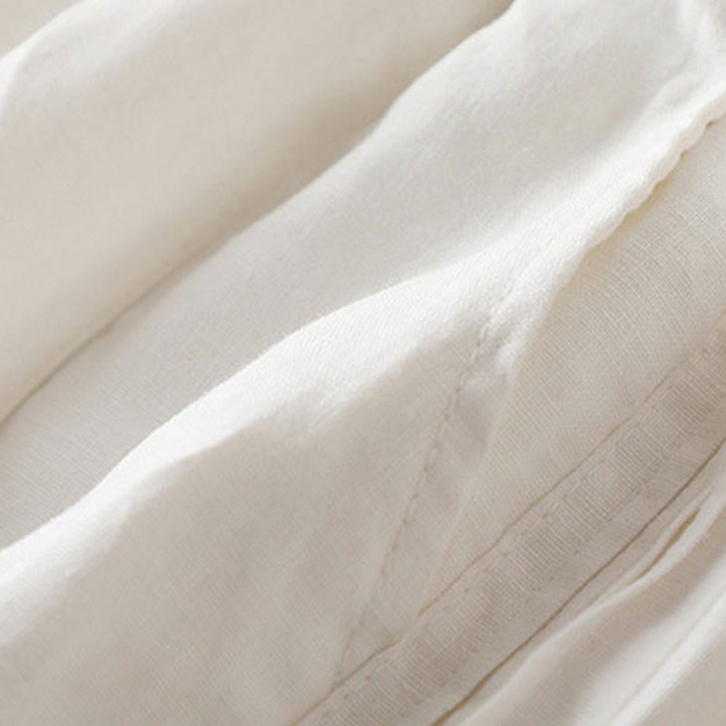 Pantalones de lino y algodón con pliegues laterales, de color liso, informales, para mujer, con pernera ancha y bolsillos , de Buddha Stones - image 15