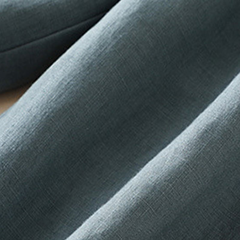 Pantalones de lino y algodón con pliegues laterales, de color liso, informales, para mujer, con pernera ancha y bolsillos , de Buddha Stones - image 11