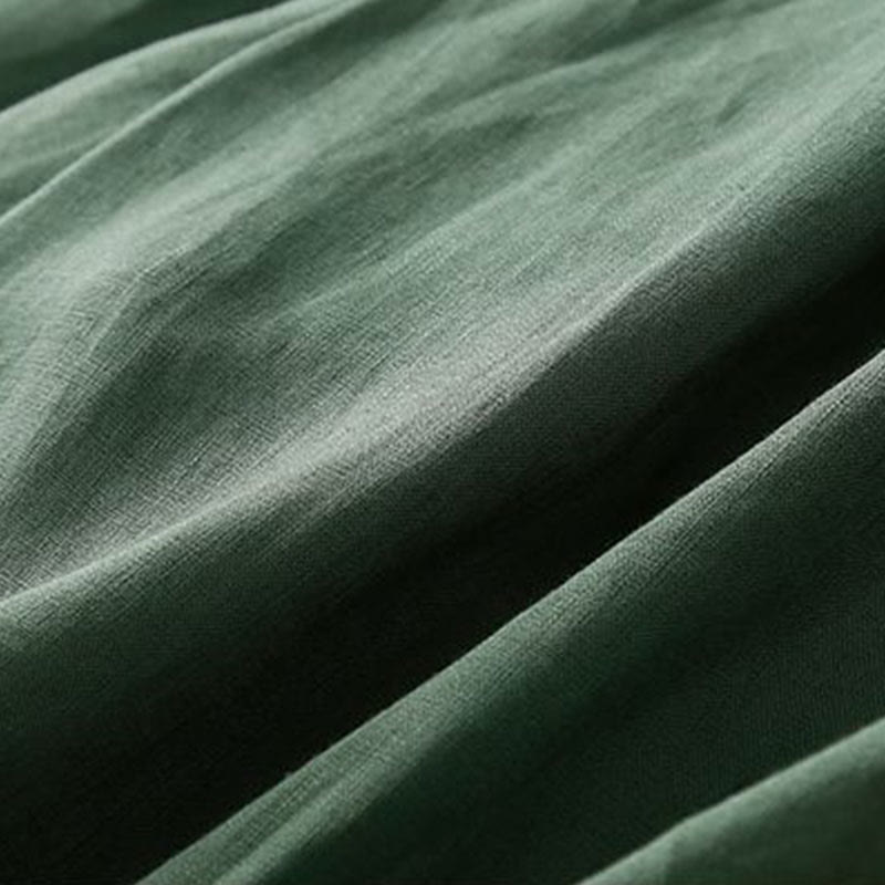 Pantalones cortos de lino y algodón con botones y cremallera plisados ​​de color liso con Buddha Stones para mujer con bolsillos - image 19