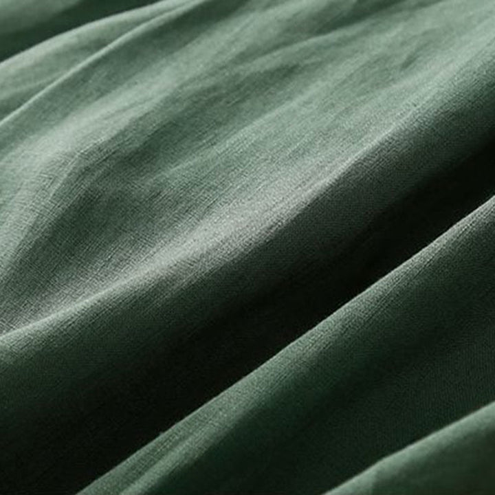 Pantalones cortos de lino y algodón con botones y cremallera plisados ​​de color liso con Buddha Stones para mujer con bolsillos - image 19