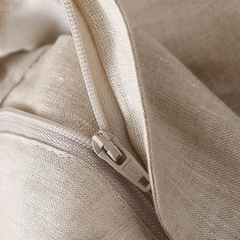 Pantalones cortos de lino y algodón con botones y cremallera plisados ​​de color liso con Buddha Stones para mujer con bolsillos - image 13