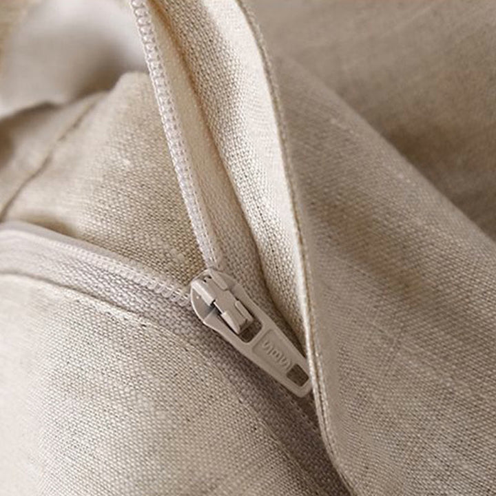 Pantalones cortos de lino y algodón con botones y cremallera plisados ​​de color liso con Buddha Stones para mujer con bolsillos - image 13