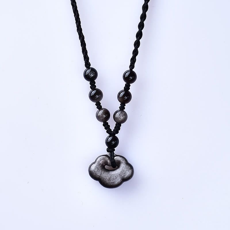 Buddha Stones con brillo plateado natural y nubes auspiciosas que protegen y calman