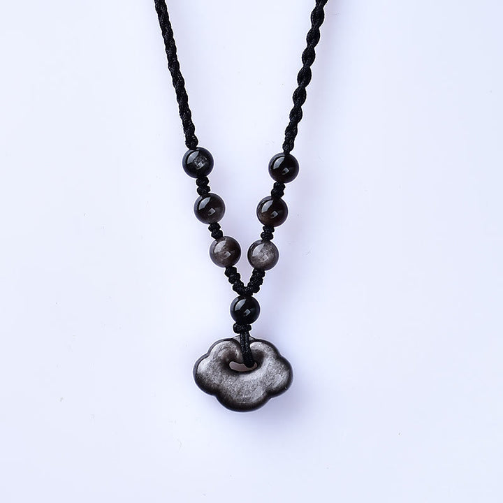 Buddha Stones con brillo plateado natural y nubes auspiciosas que protegen y calman