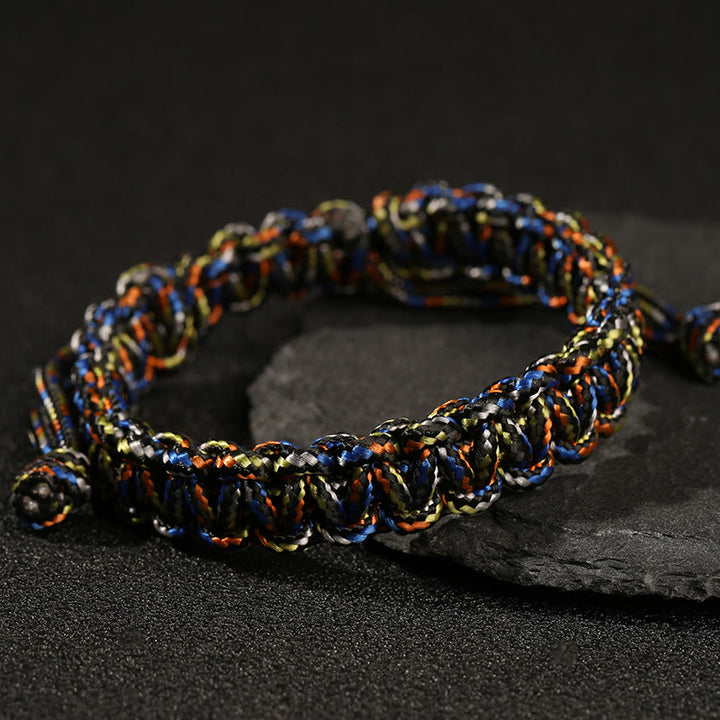 Pulsera trenzada de cuerda de colores hecha a mano con Buddha Stones