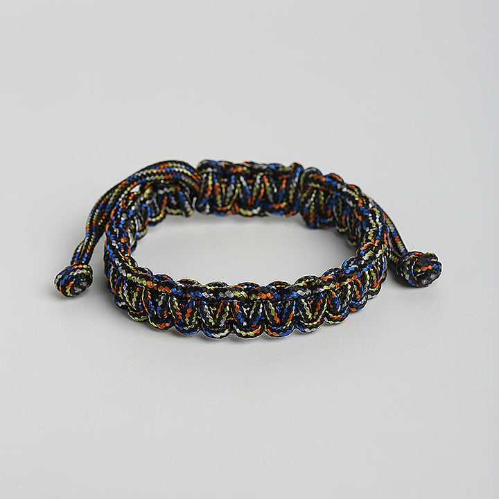 Pulsera trenzada de cuerda de colores hecha a mano con Buddha Stones