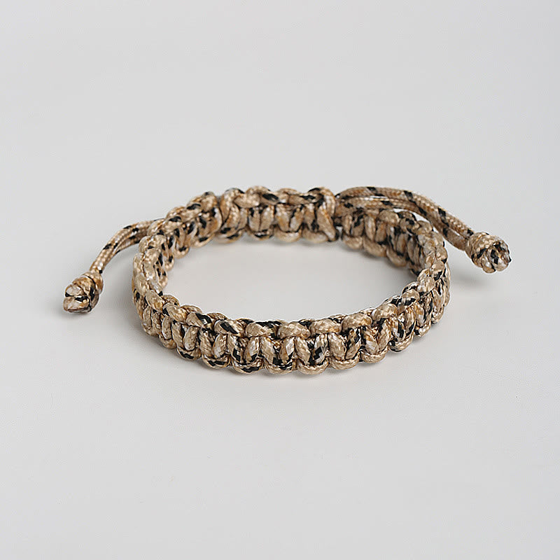 Pulsera trenzada de cuerda de colores hecha a mano con Buddha Stones
