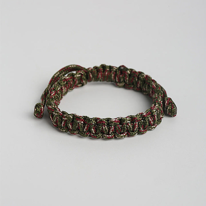 Pulsera trenzada de cuerda de colores hecha a mano con Buddha Stones