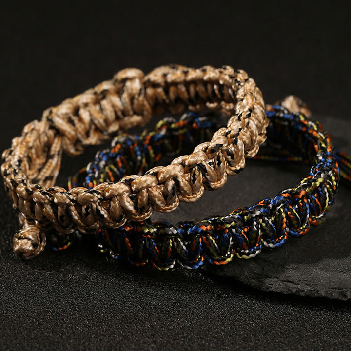Pulsera trenzada de cuerda de colores hecha a mano con Buddha Stones