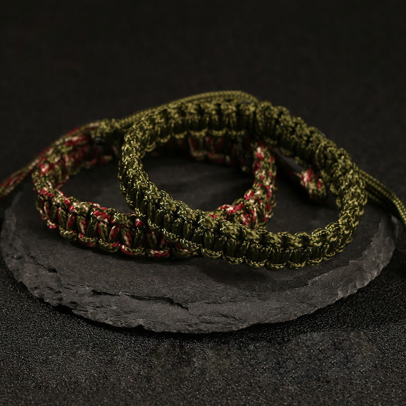 Pulsera trenzada de cuerda de colores hecha a mano con Buddha Stones