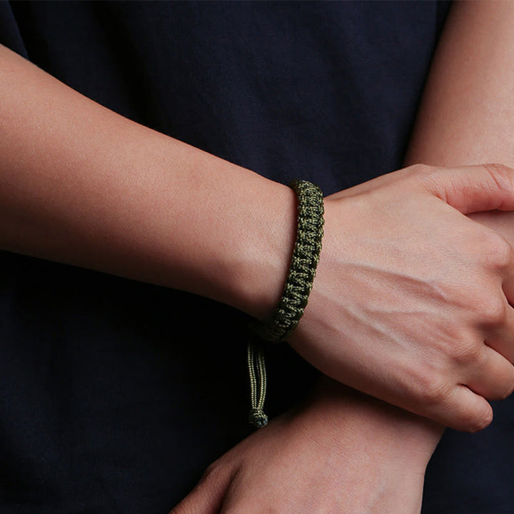 Pulsera trenzada de cuerda de colores hecha a mano con Buddha Stones