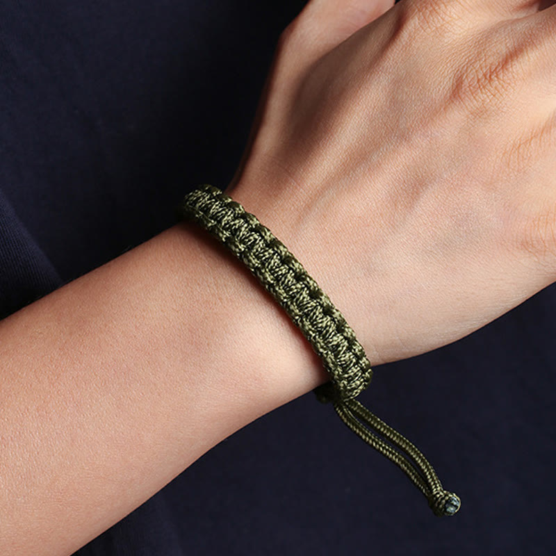 Pulsera trenzada de cuerda de colores hecha a mano con Buddha Stones
