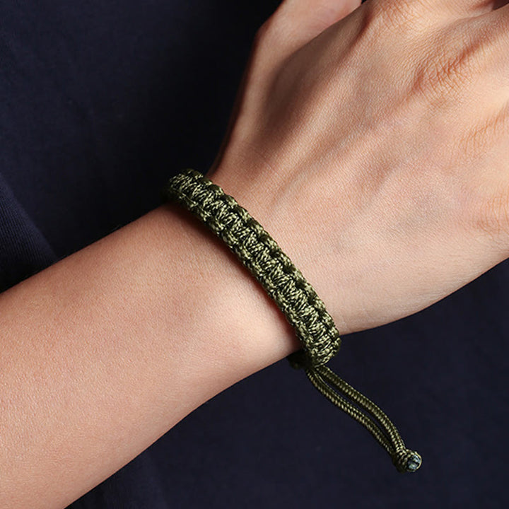 Pulsera trenzada de cuerda de colores hecha a mano con Buddha Stones