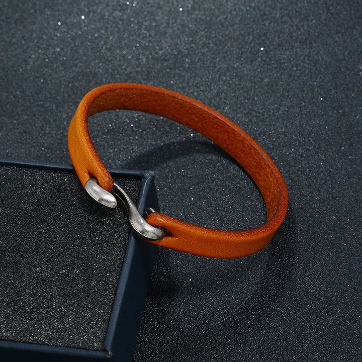 Pulsera de cuero vintage con hebilla de resistencia simple y Buddha Stones