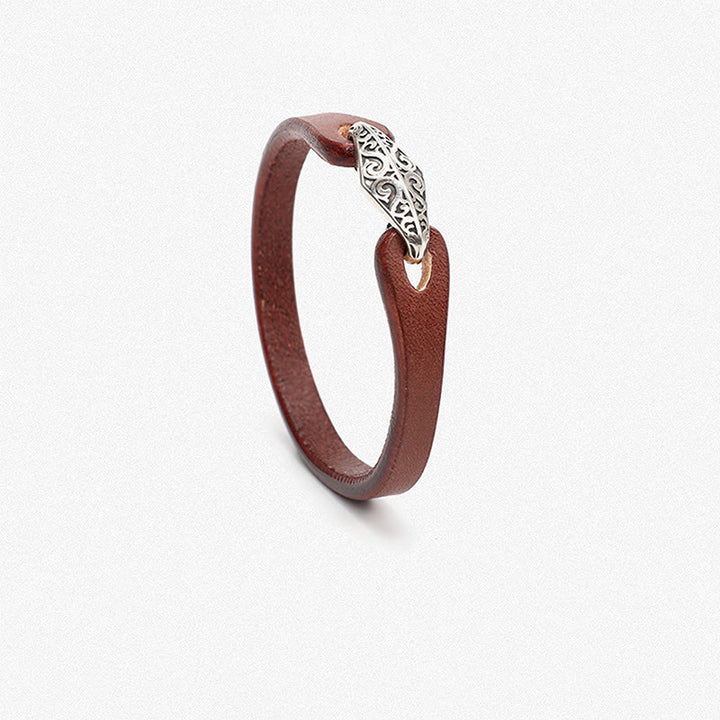 Pulsera de cuero con protección de múltiples vueltas en plata de ley 925 con Buddha Stones