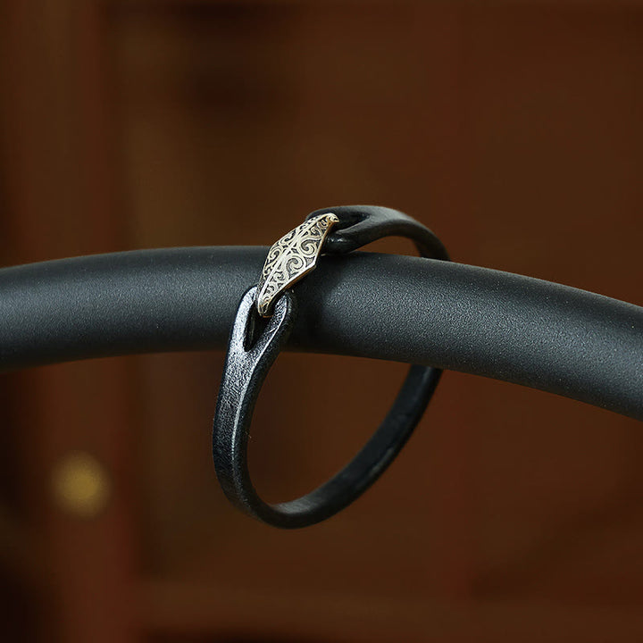 Pulsera de cuero con protección de múltiples vueltas en plata de ley 925 con Buddha Stones