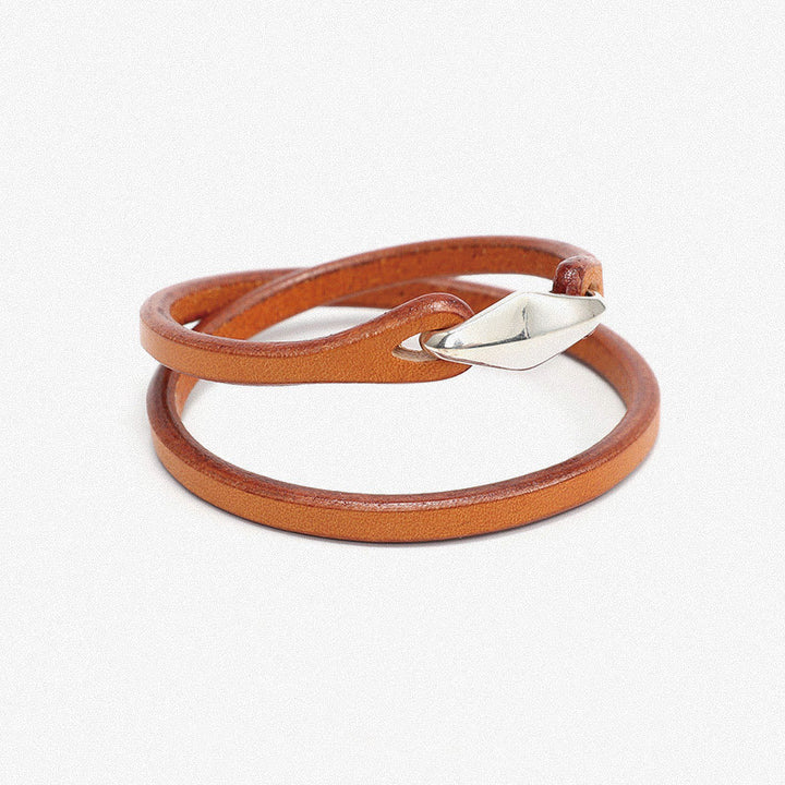 Pulsera de cuero con protección de múltiples vueltas en plata de ley 925 con Buddha Stones