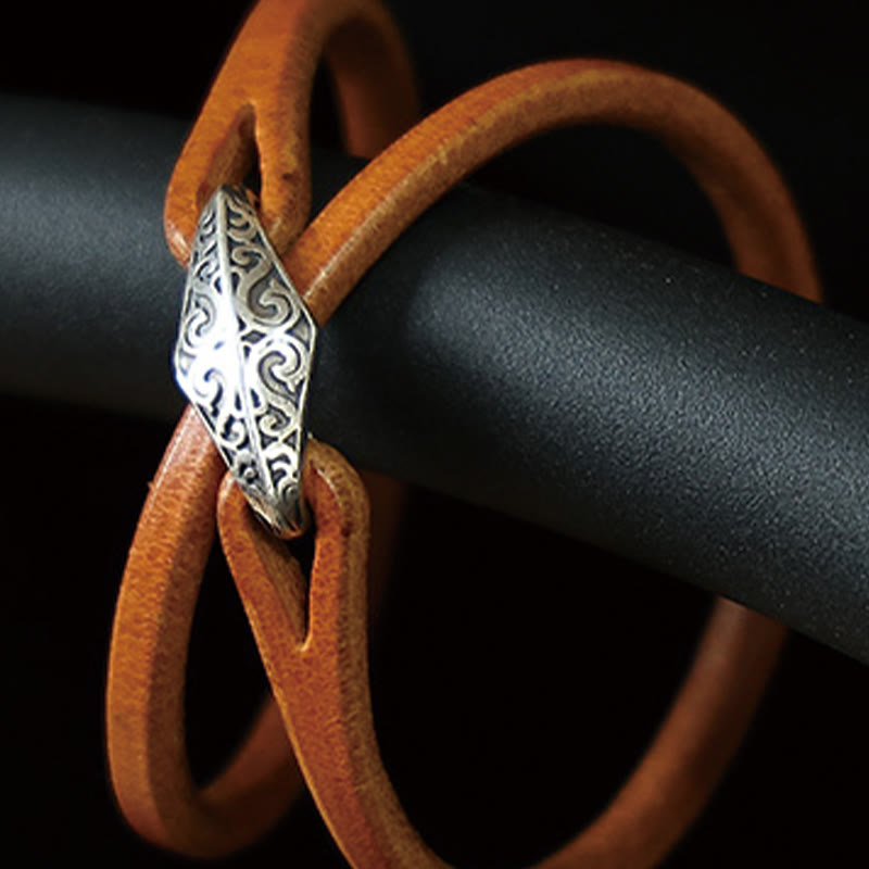 Pulsera de cuero con protección de múltiples vueltas en plata de ley 925 con Buddha Stones