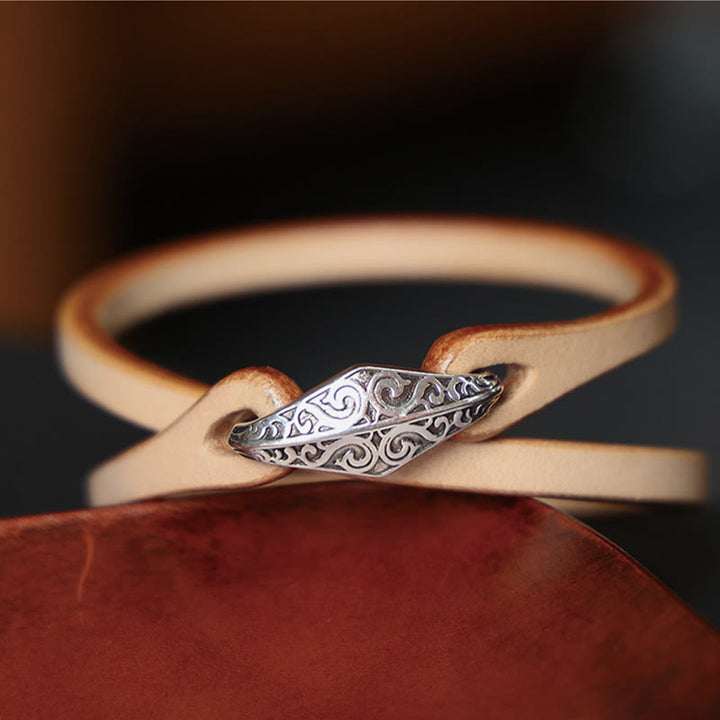 Pulsera de cuero con protección de múltiples vueltas en plata de ley 925 con Buddha Stones