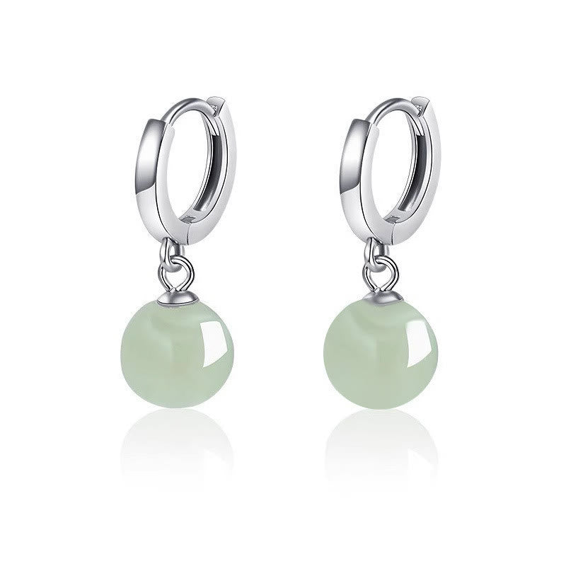 Pendientes de prosperidad con cuentas redondas de jade y Buddha Stones - image 8