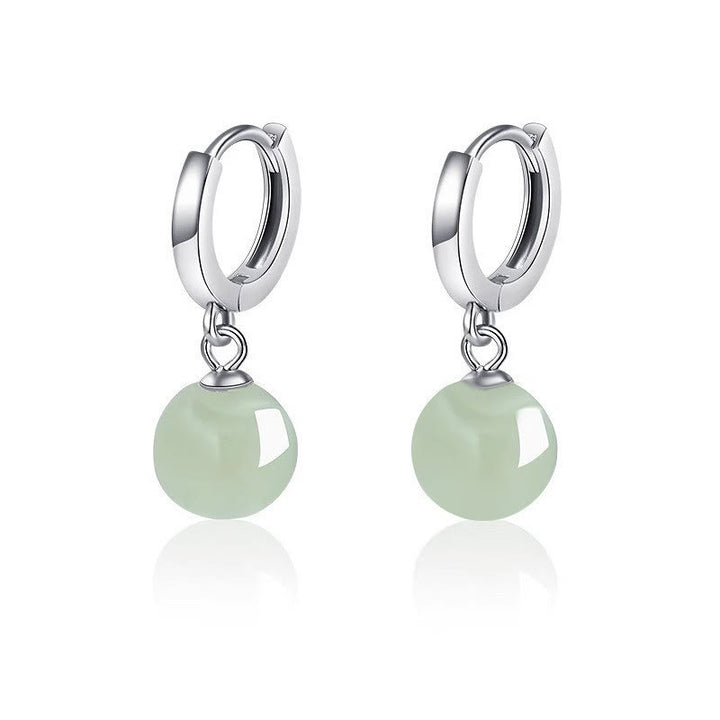 Pendientes de prosperidad con cuentas redondas de jade y Buddha Stones - image 8