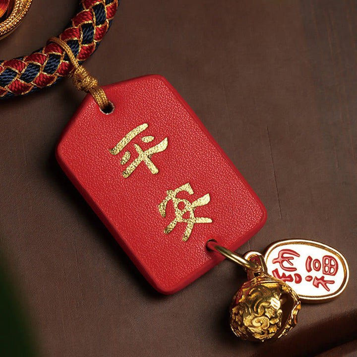 Calabaza de Buddha Stones con carácter Fu, segura y bien, decoración colgante para coche