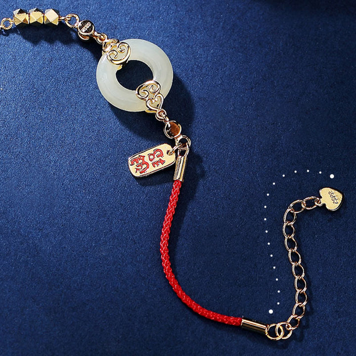 Pulsera, collar, colgante y pendientes de plata de ley 925 con Buddha Stones , jade hetiano natural, hebilla de la paz, circonita, suerte - image 3