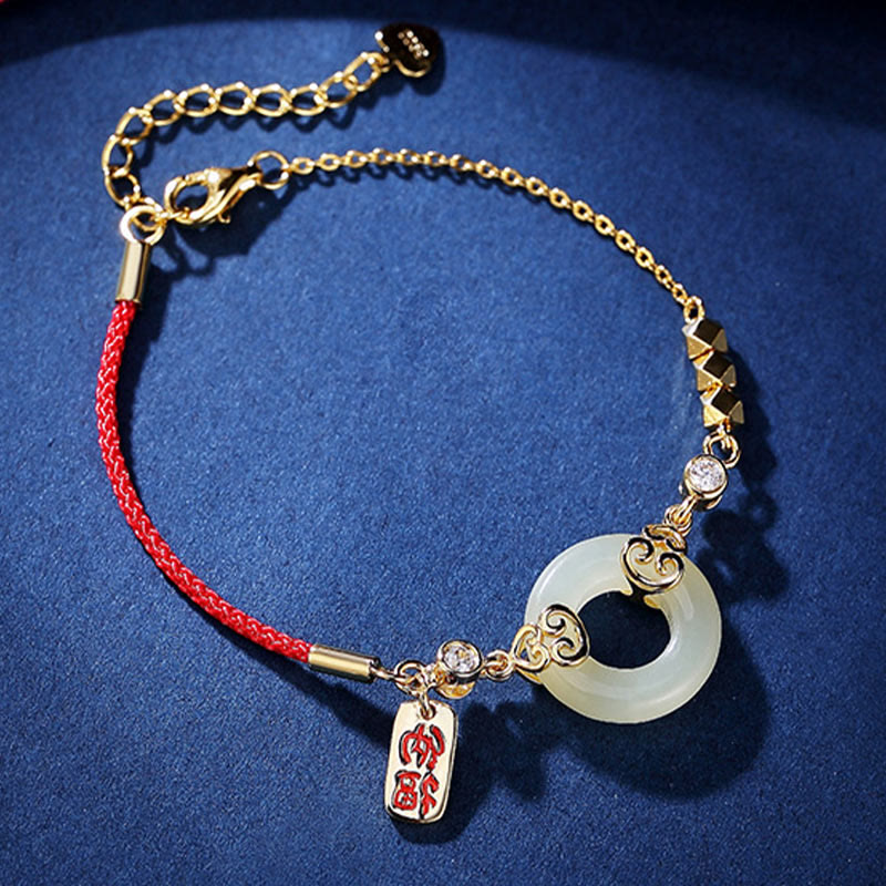 Pulsera, collar, colgante y pendientes de plata de ley 925 con Buddha Stones , jade hetiano natural, hebilla de la paz, circonita, suerte - image 1