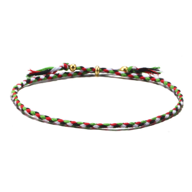 Pulsera de armonía ajustable con borlas trenzadas de cuerda de colores hecha a mano con Buddha Stones