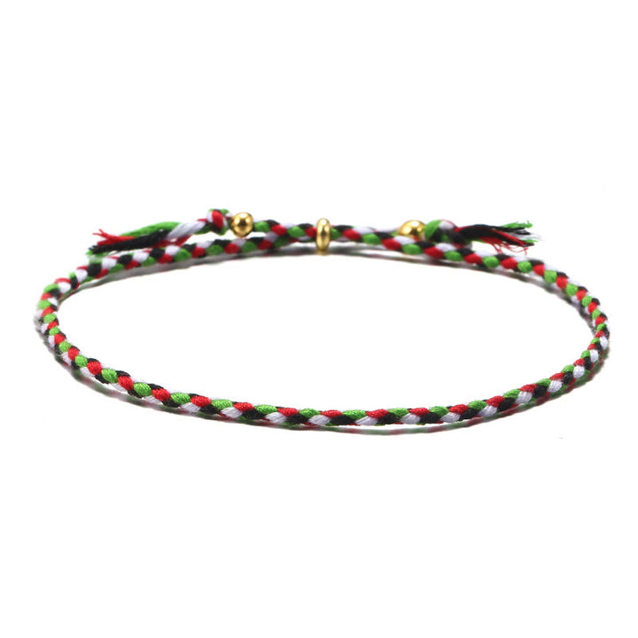 Pulsera de armonía ajustable con borlas trenzadas de cuerda de colores hecha a mano con Buddha Stones