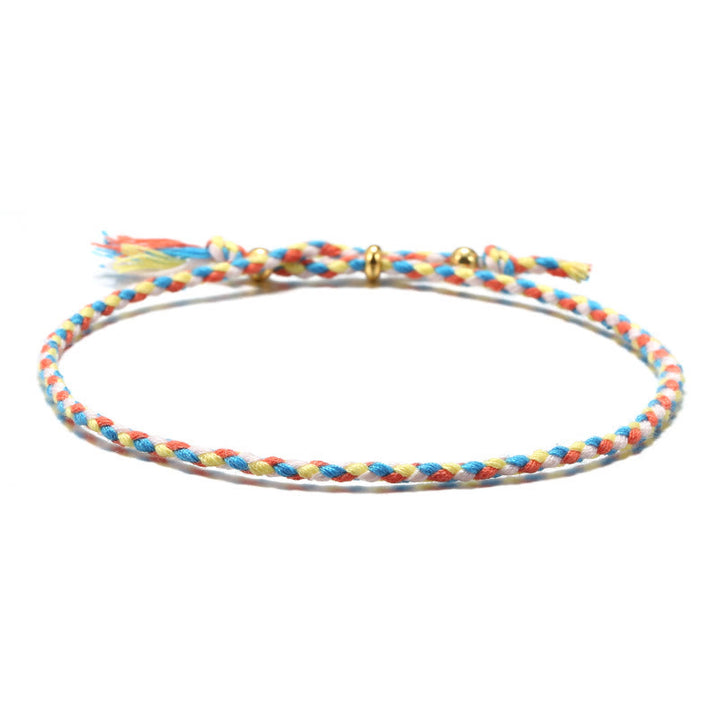 Pulsera de armonía ajustable con borlas trenzadas de cuerda de colores hecha a mano con Buddha Stones