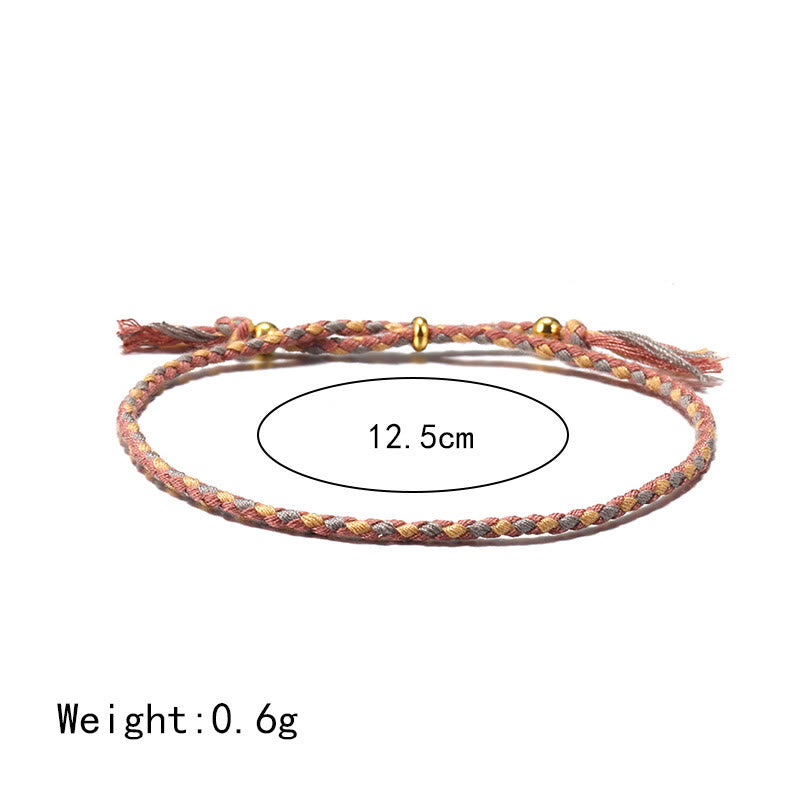 Pulsera de armonía ajustable con borlas trenzadas de cuerda de colores hecha a mano con Buddha Stones