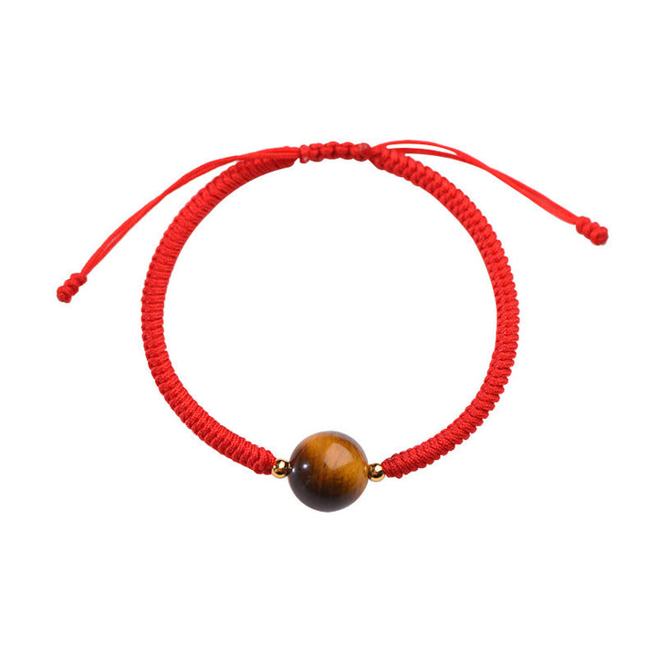 Pulsera de cuerda con cuentas de ojo de tigre y protección de la suerte hecha a mano con Buddha Stones