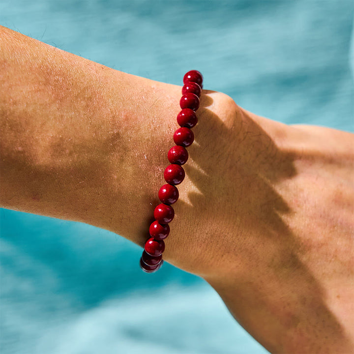 Pulsera de bendición de Pixiu con cuentas de cinabrio naturales y Buddha Stones