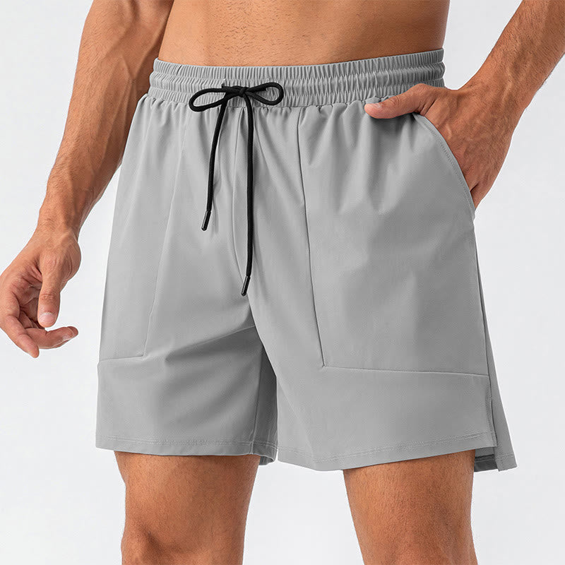 Pantalones cortos deportivos informales de nailon de secado rápido con bolsillos para hombre de Buddha Stones - Plata - US/UK/AU44, UE 54 (2XL) - image 0