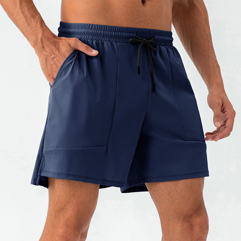 Pantalones cortos deportivos informales de nailon de secado rápido con bolsillos para hombre de Buddha Stones - Azul oscuro - US/UK/AU44, UE 54 (2XL) - image 19