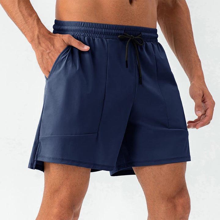 Pantalones cortos deportivos informales de nailon de secado rápido con bolsillos para hombre de Buddha Stones - Azul oscuro - US/UK/AU44, UE54 (2XL) - image 19