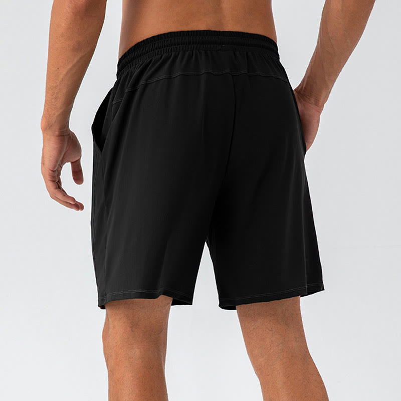 Pantalones cortos deportivos de nailon, sueltos, transpirables y de secado rápido para hombre de Buddha Stones con bolsillos